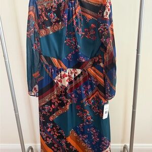 Julia Jordan Mock Neck Long Sleeve Fit & Flare Dress